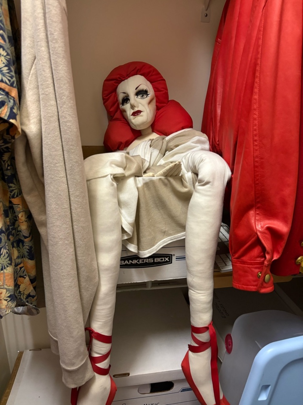 Vintage Vaudeville Doll with Dramatic Face Makeup - Picture 2 of 4